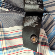 Chemise The North Face XL Bleu Gris Carreaux Nylon Col Officier Manches courtes