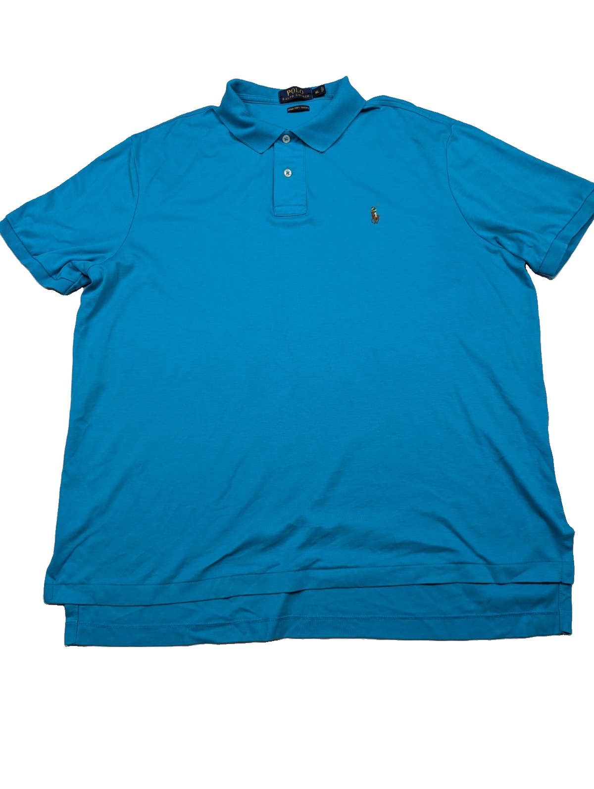 Polo manches courtes Polo Ralph Lauren XL bleu turquoise Pima logo multicolore