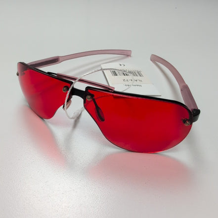 Lunettes de soleil teintées rouge style Y2K monture métal et branches PVC