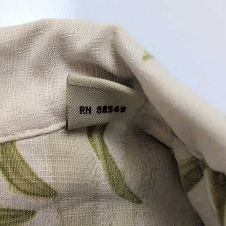 Chemise hawaïenne Tommy Bahama XL beige verte fleurie 100% soie manches courtes