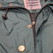 K-WAY Plus Veste Imperméable S Vert Foncé Coupe-Vent Capuche dans Col | 319BSR