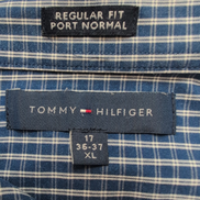 Chemise Tommy Hilfiger Bleu Foncé à Carreaux Manches Longues 1 Poche - Taille XL