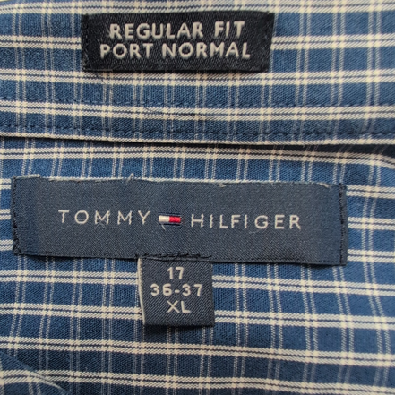 Chemise Tommy Hilfiger Bleu Foncé à Carreaux Manches Longues 1 Poche - Taille XL