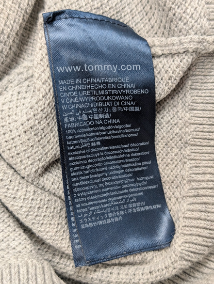 Gilet Tommy Hilfiger Vintage Gris Zippé Coton Premium - Taille M