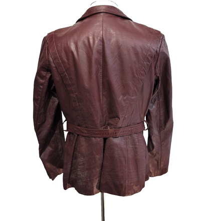 Veste Cuir Femme Bordeaux Berman's 14 L Doublure Amovible Vintage |51c