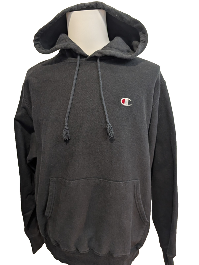 Sweat à Capuche Champion Premium - Noir Profond - Coton Lourd - Taille L/XL
