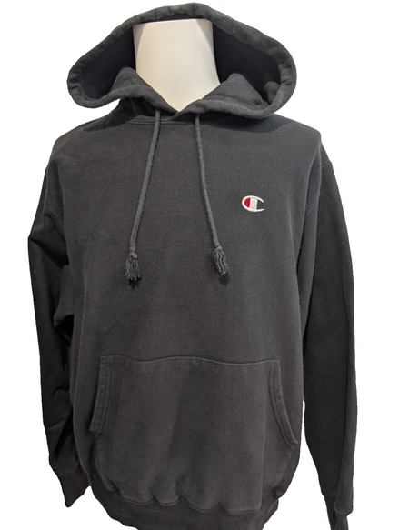 Sweat à Capuche Champion Premium - Noir Profond - Coton Lourd - Taille L/XL