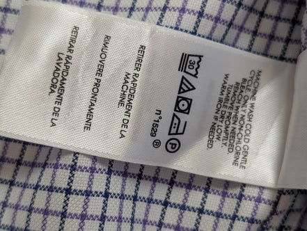 Chemise Ralph Lauren violet petits carreaux logo marine taille M / L #2558
