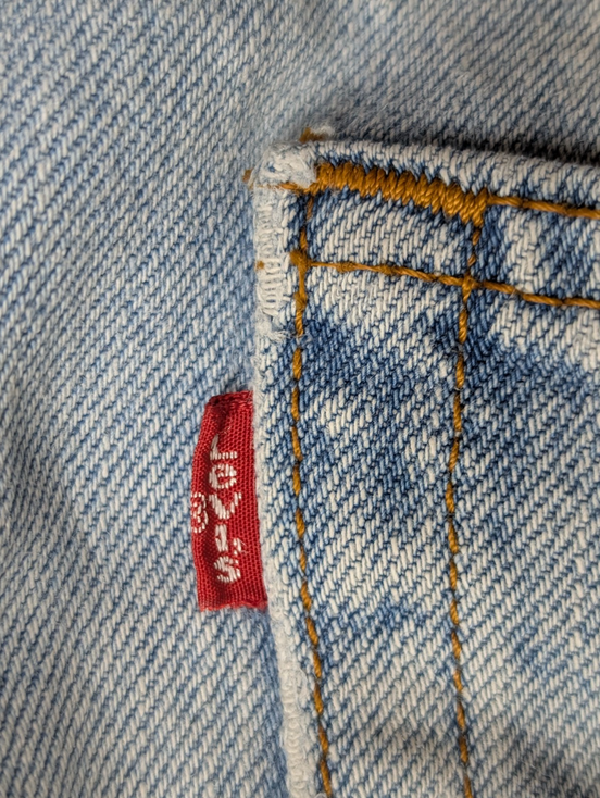 Jean Levi's 505 Regular Fit Vintage Homme W34 L34 Bleu Clair Denim Long
