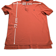 Polo manches courtes Polo Ralph Lauren M orange 100% coton logo bleu marine