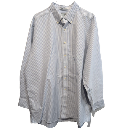 Chemise L.L. Bean bleue à rayures manches longues taille XL