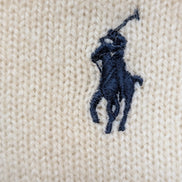 Pull Polo Ralph Lauren Col V 100% Laine d'Agneau Crème - Taille L