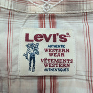 Chemise Levi's Western vintage rouge blanc carreaux Bouton pression coton M