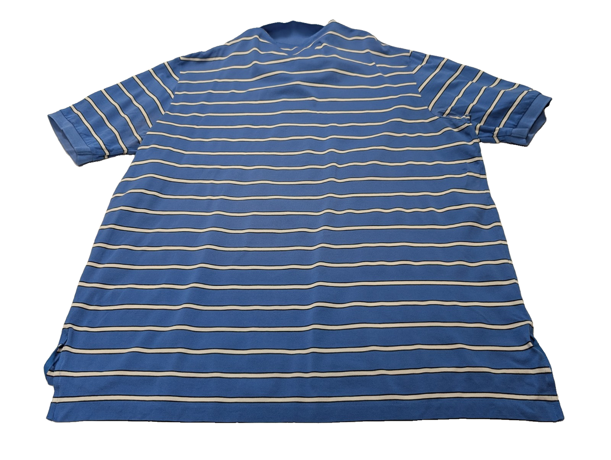Polo manches courtes Polo Golf Ralph Lauren XL bleu rayures coton Pima