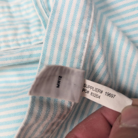 Chemise Ralph Lauren Classic Fit 15.5 M L Oxford Rayures Turquoise manches long