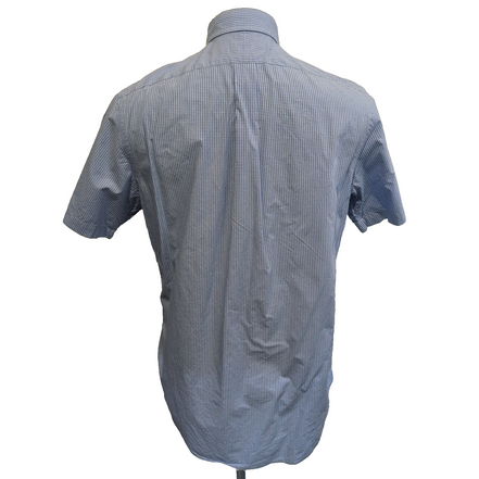 Chemise Ralph Lauren M Bleue Carreaux Coton Manches Courtes Logo Rose