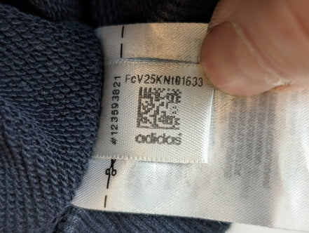 ➜ Sweat à Capuche Adidas - Grand Logo Blanc - Marine - Taille M