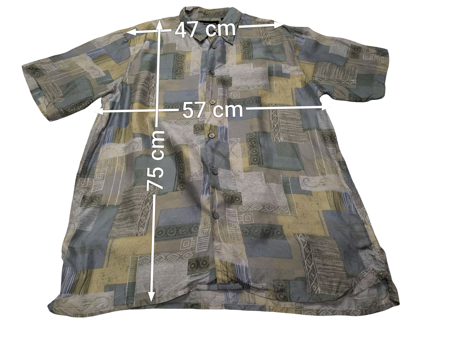 Chemise soie hawaïenne Perry Richards manches courtes taille M