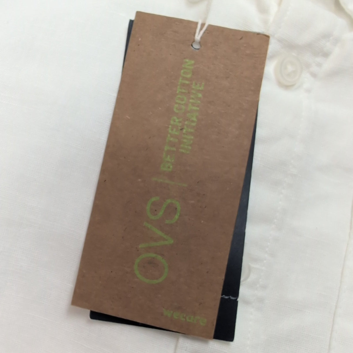 Chemise OVS 6/7 Ans Neuve Étiquette Blanche Coton Lin Coupe Ajustée