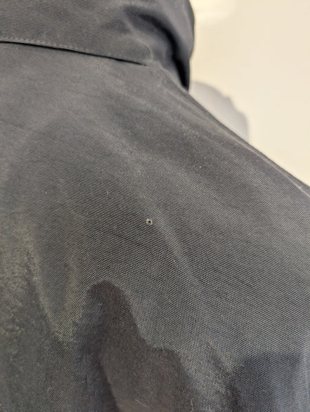 REEBOK Manteau Blouson Vintage Matelassé Noir Gris Capuche Col Taille L | 310BSR