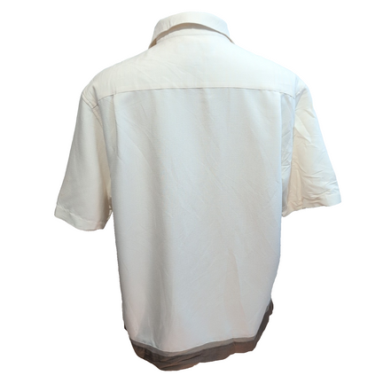 Chemise Hawaïenne Pronto Uomo XL Blanc Marron Rayonne Manches Courtes