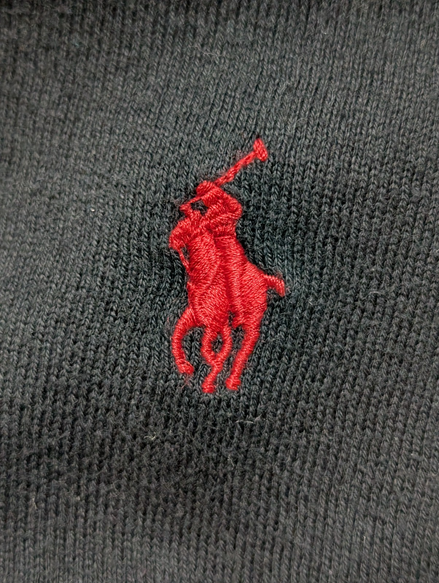 Pull Polo Ralph Lauren Noir Logo Rouge - 100% Coton Pima - Taille XXL