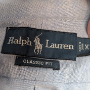 CHEMISE Ralph Lauren homme XL Classic Fit Bleu Ciel Uni poche TBE 👕