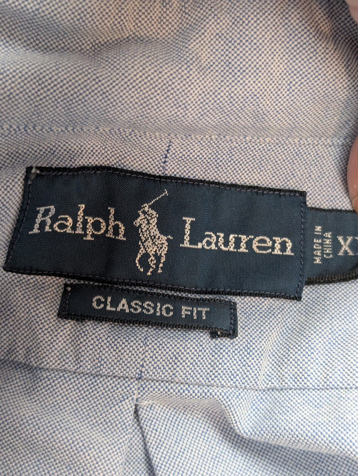 CHEMISE Ralph Lauren homme XL Classic Fit Bleu Ciel Uni poche TBE 👕