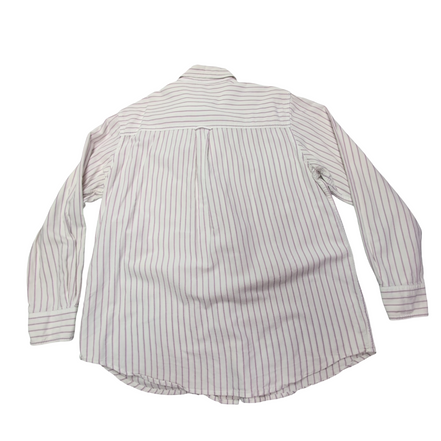 Chemise Chaps blanche à rayures lila taille L #53e