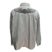 Surchemise Harley-Davidson XL Gris Doublée Coton Brodée Boutons Pression