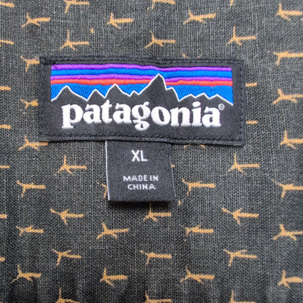 Chemise Patagonia XL Marron Micro Motif Coton Vintage Manches Courtes