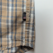 Chemise Wrangler Manche Courte Marron Clair Crème Bleu Carreaux Taille M