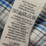 CHEMISE NYLON TECHNIQUE L.L. BEAN M (M) CARREAUX BLEU BLANC TREK