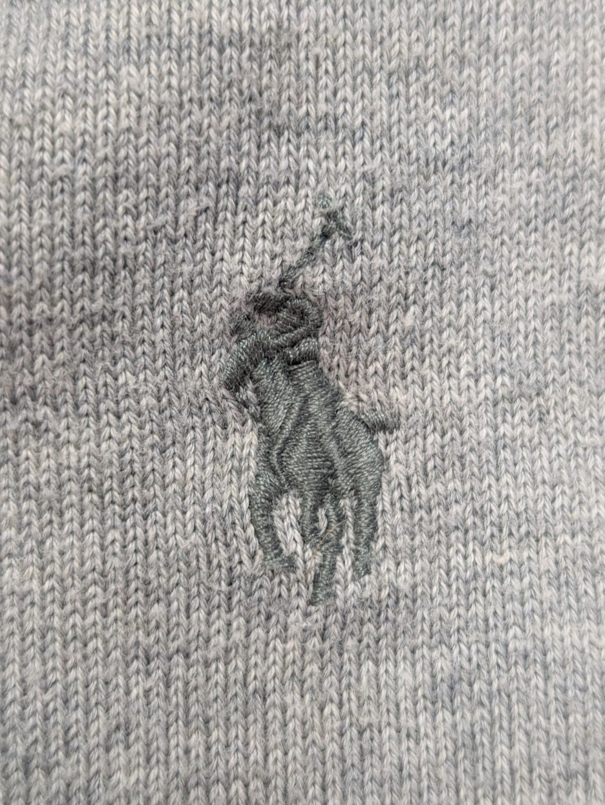 Pull Polo Ralph Lauren Polo col V gris logo gris Pima Cotton taille S