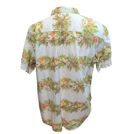 Chemise Hawaïenne On The Bias Coton Blanc Ananas Pastèque XL