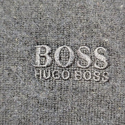 Pull Hugo Boss Femme Taille L Bleu Marine 100% Laine Mérinos Col Boutonné