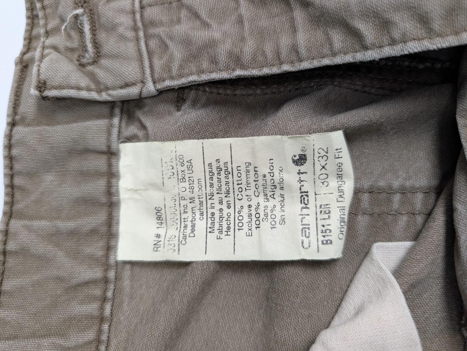 Pantalon Carhartt carpenter kaki taille 32x32 TBE Vintage