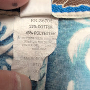 Chemise Hawaïenne Makapuu Hawaii USA 3XL Surf Palmier Bleu Vtg manches courtes