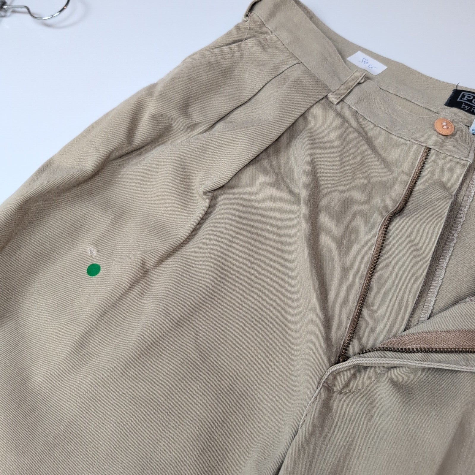 Pantalon Chino Polo Ralph Lauren W33 L34 Crème À Pinces 100% Coton