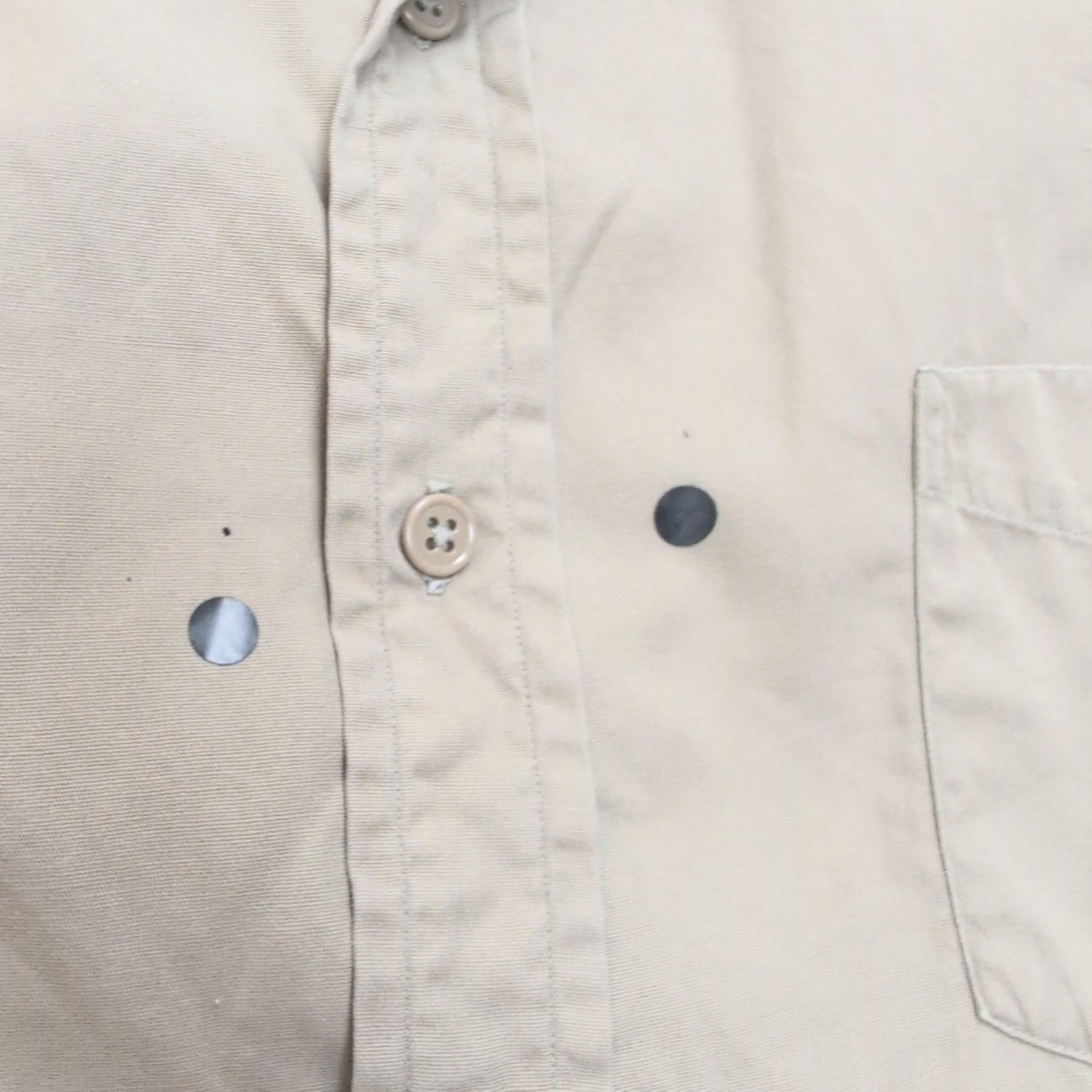 Chemise Creighton Made in USA S 14½ Marron Clair Poplin Coton Homme