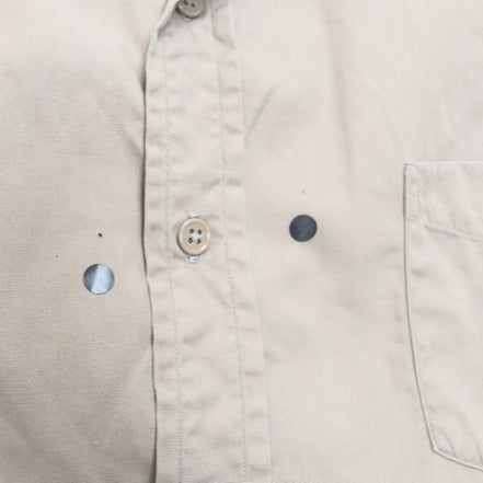 Chemise Creighton Made in USA S 14½ Marron Clair Poplin Coton Homme