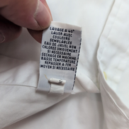 Chemise Ralph Lauren L blanc uni 100% coton logo bleu marine excellent état