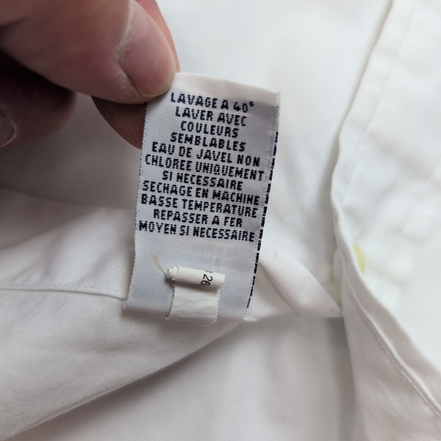 Chemise Ralph Lauren L blanc uni 100% coton logo bleu marine excellent état