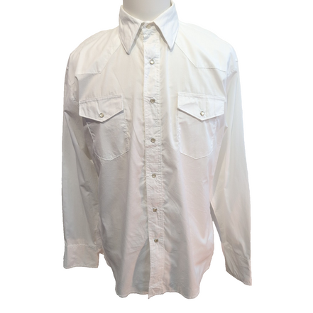 Chemise Wrangler Western Blanche Boutons Pression - Taille M
