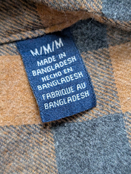 CHEMISE FLANELLE WRANGLER M MARRON NOIR Carreaux Workwear Poche Stylo