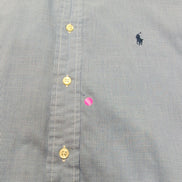 Chemise Ralph Lauren Yarmouth XL Bleu Microcarreaux Manches Courtes