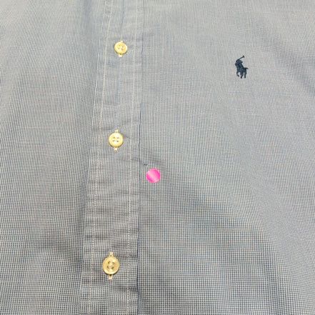 Chemise Ralph Lauren Yarmouth XL Bleu Microcarreaux Manches Courtes