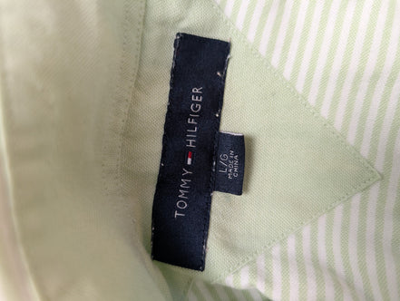 Chemise Tommy Hilfiger verte à rayures taille L #273msch