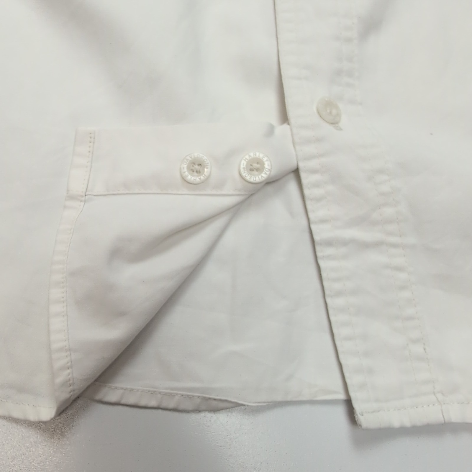 Chemise Harley Davidson L Blanche Grise Ventilée Manches Courtes