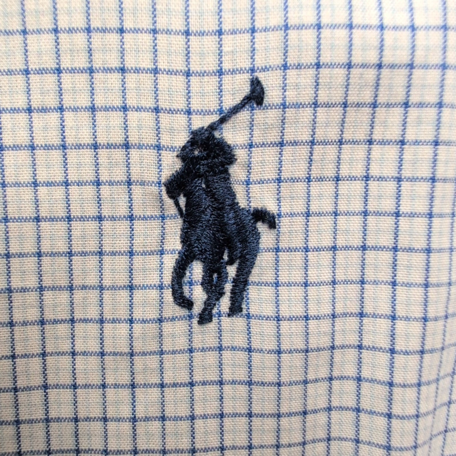 Chemise Ralph Lauren Yarmouth XL Bleu Carreaux Made in Hong Kong Logo Marine